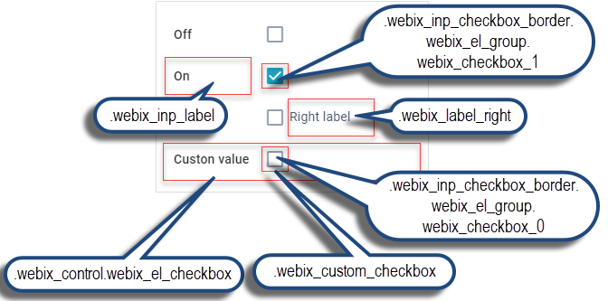 Webix Checkbox CSS map