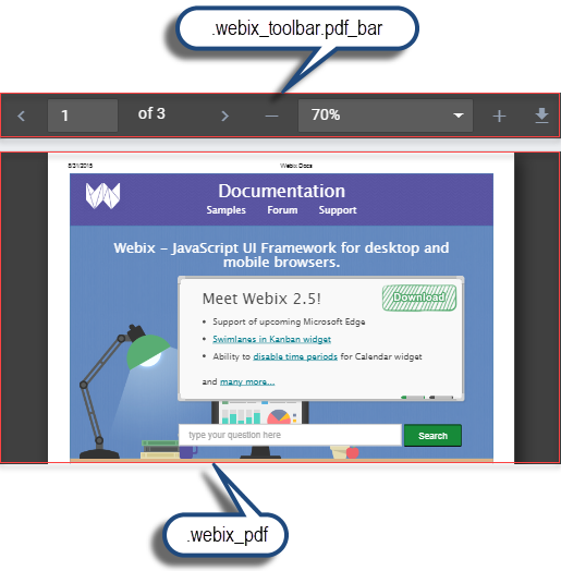 Webix PDF Viewer basic use
